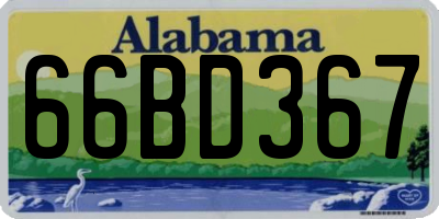 AL license plate 66BD367