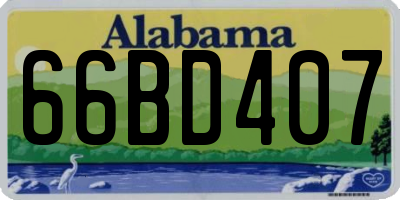 AL license plate 66BD407