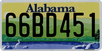 AL license plate 66BD451