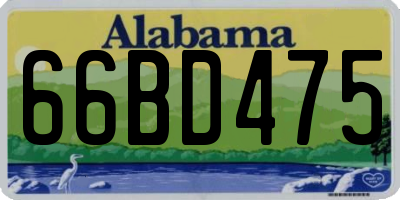 AL license plate 66BD475