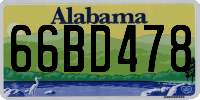 AL license plate 66BD478