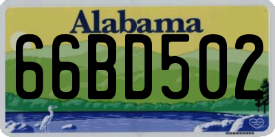 AL license plate 66BD502