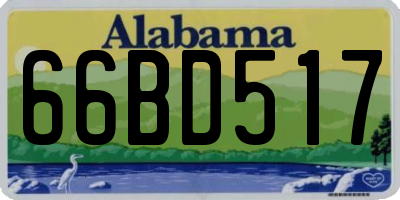 AL license plate 66BD517