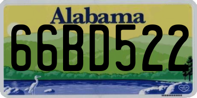 AL license plate 66BD522