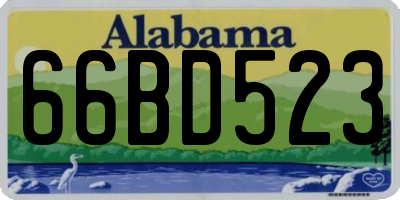 AL license plate 66BD523
