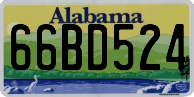 AL license plate 66BD524