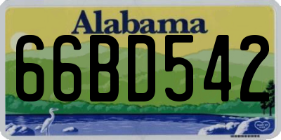 AL license plate 66BD542