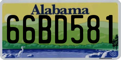 AL license plate 66BD581