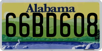 AL license plate 66BD608