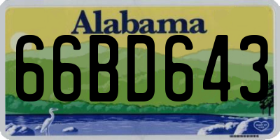 AL license plate 66BD643