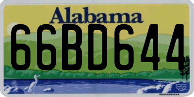 AL license plate 66BD644