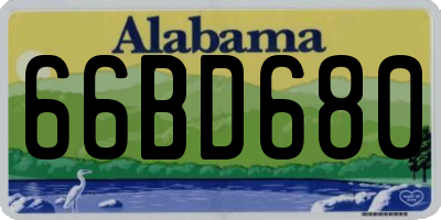 AL license plate 66BD680
