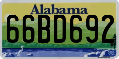 AL license plate 66BD692
