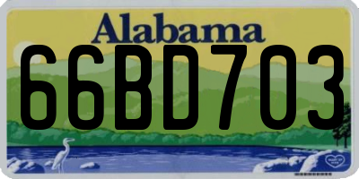 AL license plate 66BD703