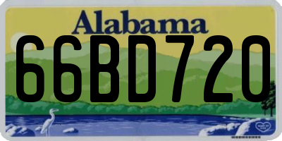 AL license plate 66BD720