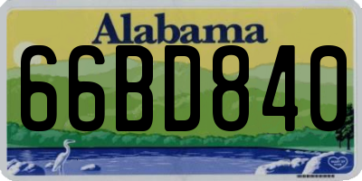 AL license plate 66BD840