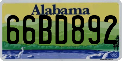 AL license plate 66BD892