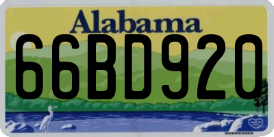 AL license plate 66BD920