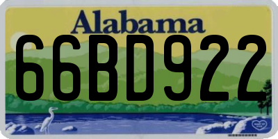 AL license plate 66BD922