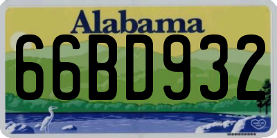 AL license plate 66BD932