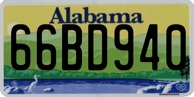 AL license plate 66BD940