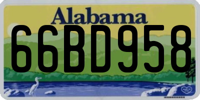 AL license plate 66BD958