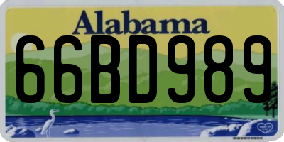 AL license plate 66BD989