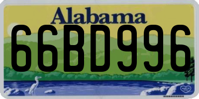AL license plate 66BD996