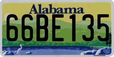 AL license plate 66BE135