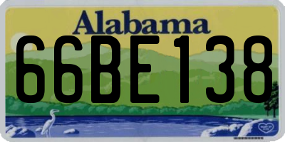 AL license plate 66BE138