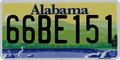 AL license plate 66BE151