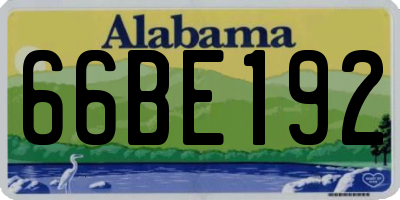 AL license plate 66BE192