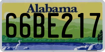 AL license plate 66BE217