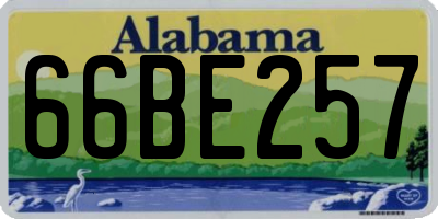 AL license plate 66BE257
