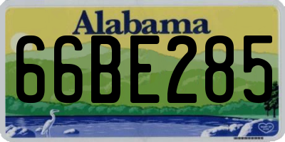 AL license plate 66BE285
