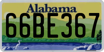 AL license plate 66BE367