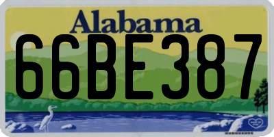 AL license plate 66BE387