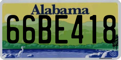 AL license plate 66BE418