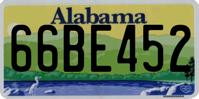 AL license plate 66BE452