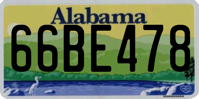 AL license plate 66BE478