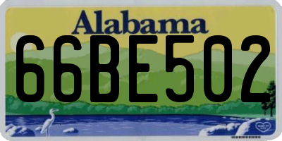 AL license plate 66BE502