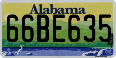 AL license plate 66BE635