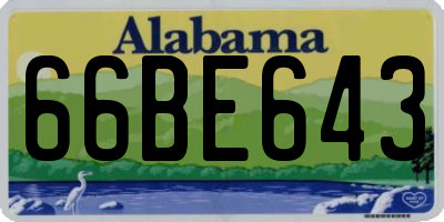 AL license plate 66BE643