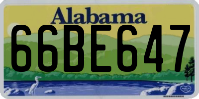 AL license plate 66BE647