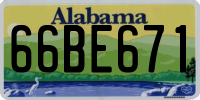 AL license plate 66BE671