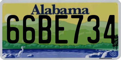 AL license plate 66BE734