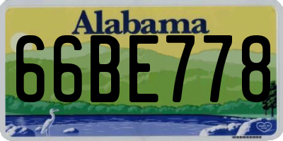AL license plate 66BE778