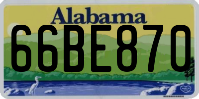 AL license plate 66BE870