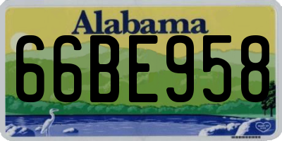 AL license plate 66BE958