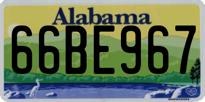 AL license plate 66BE967